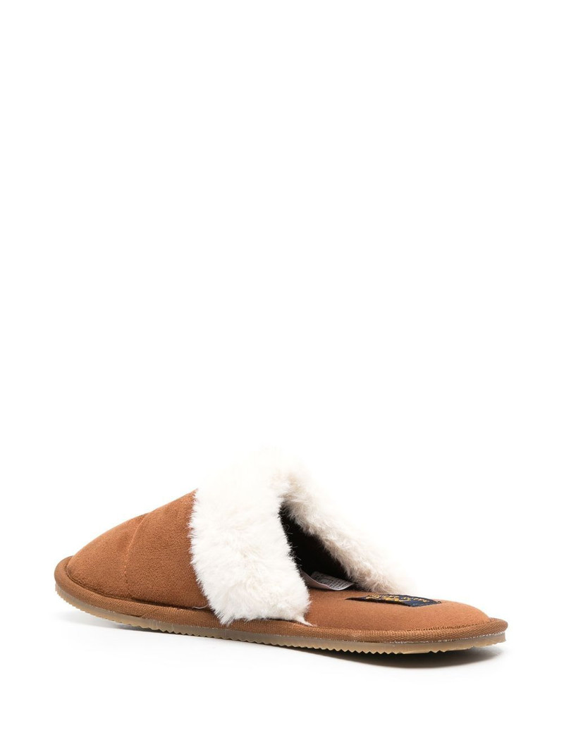 embroidered-logo faux-fur slippers 3