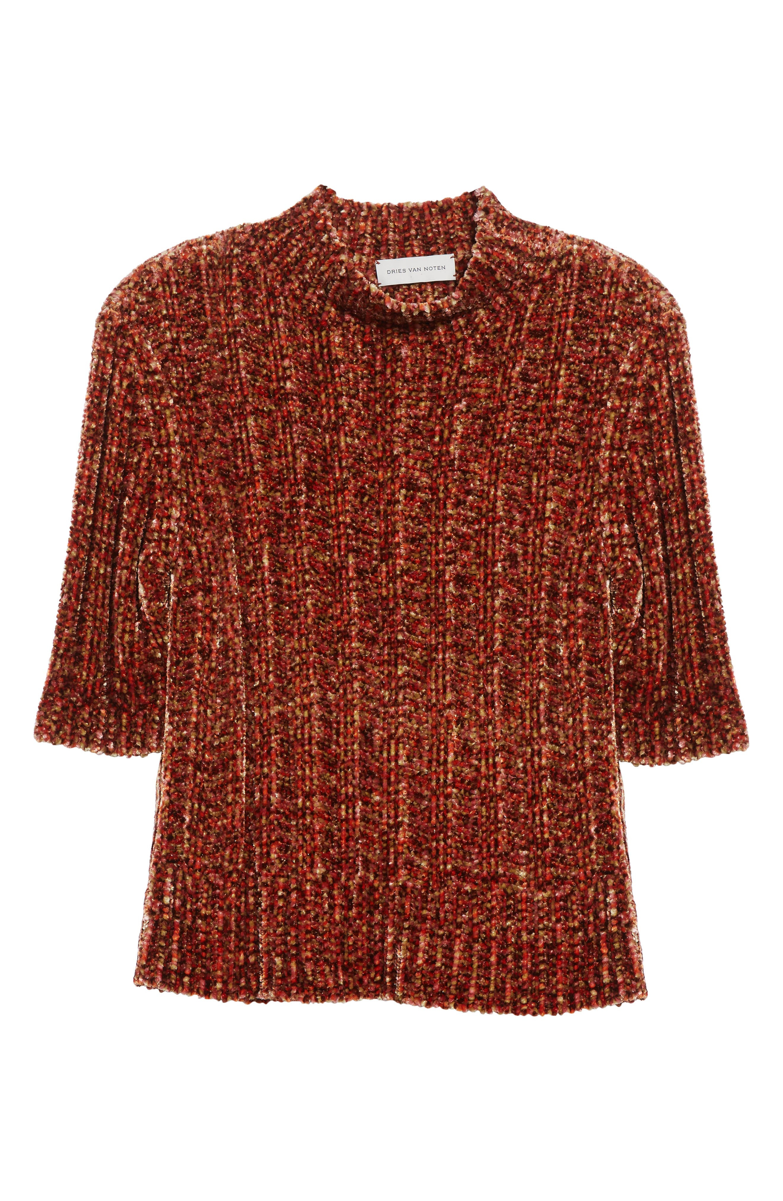 Dries Van Noten Terri Mock Neck Sweater in Peach at Nordstrom - 6