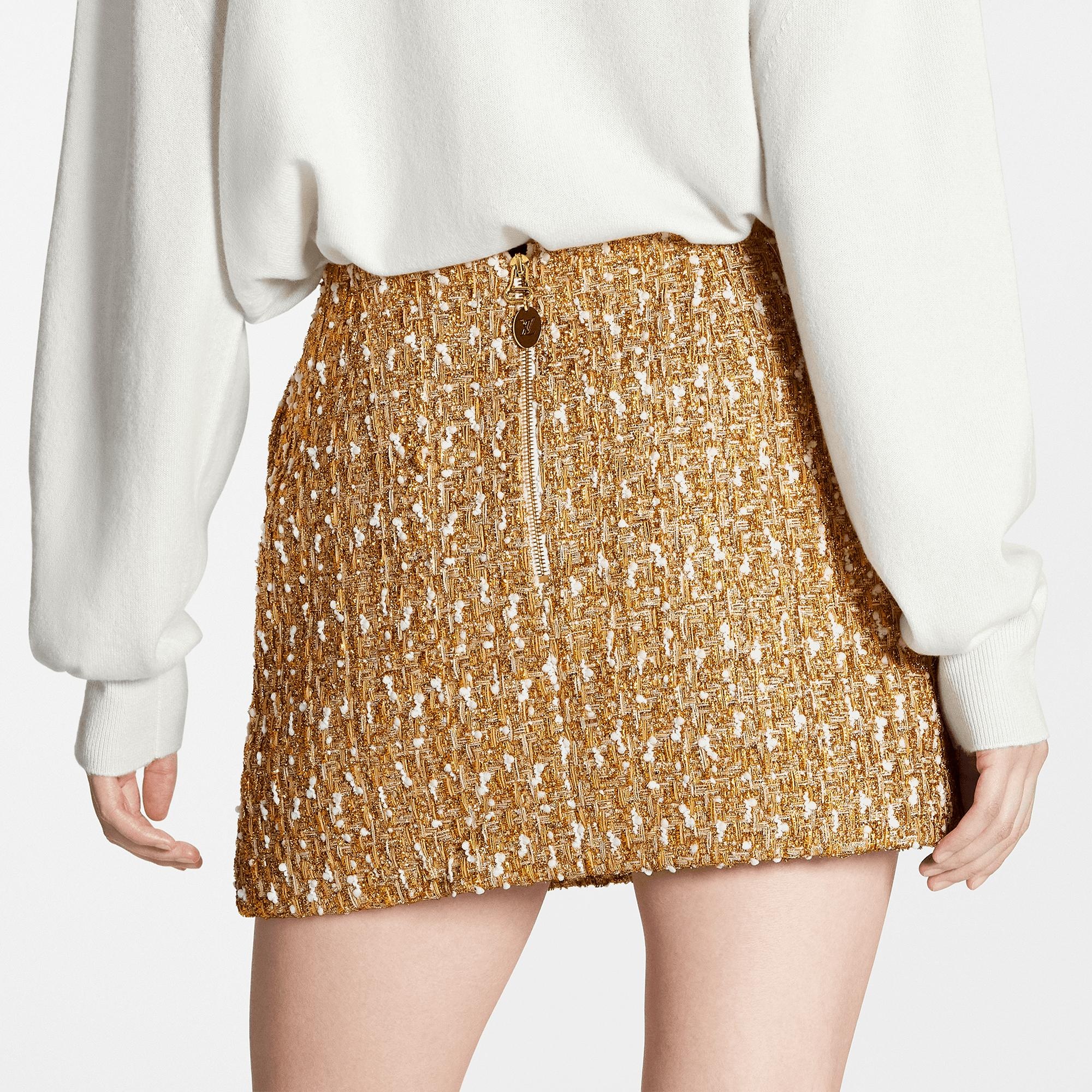 Sequin Tweed Mini Skirt - 4