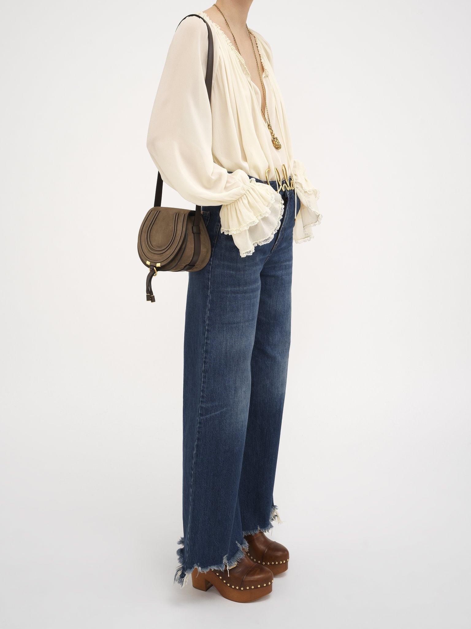 SMALL MARCIE SADDLE BAG IN NUBUCK LEATHER - 2