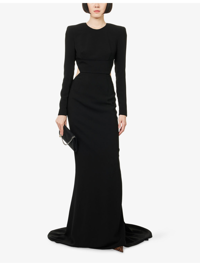 Stella McCartney Open-Back Long-Sleeves Stretch-Woven Maxi Dress outlook