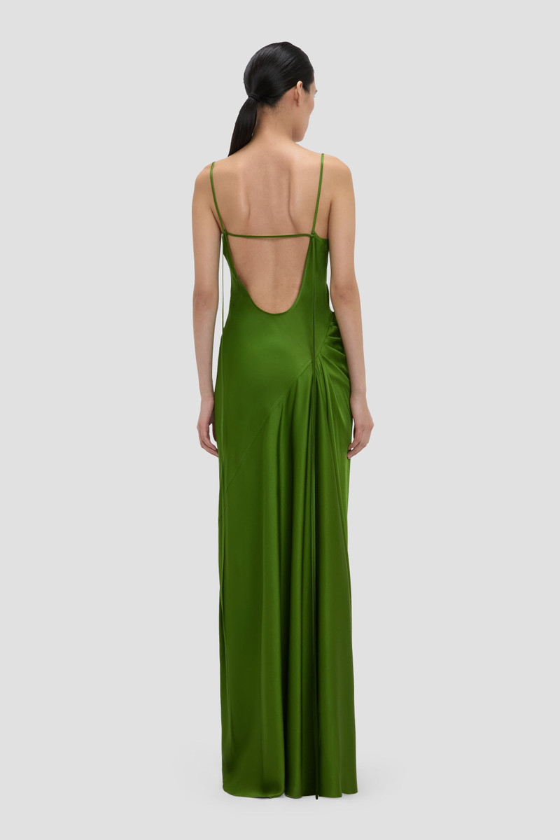 Draped Cami Floor-Length Dress In Algae 5