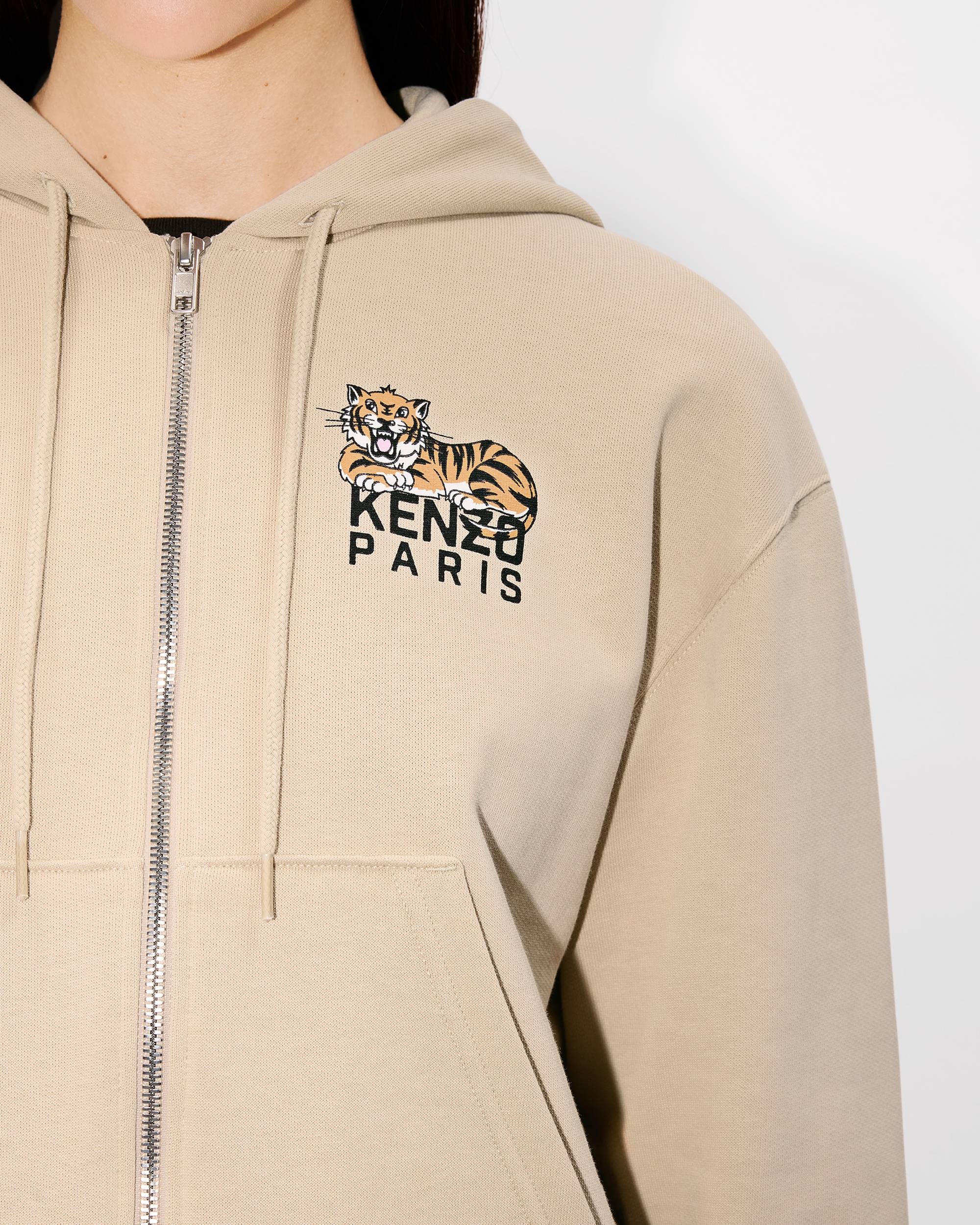 'KENZO Happy Tiger' zipped hoodie in cotton - 6