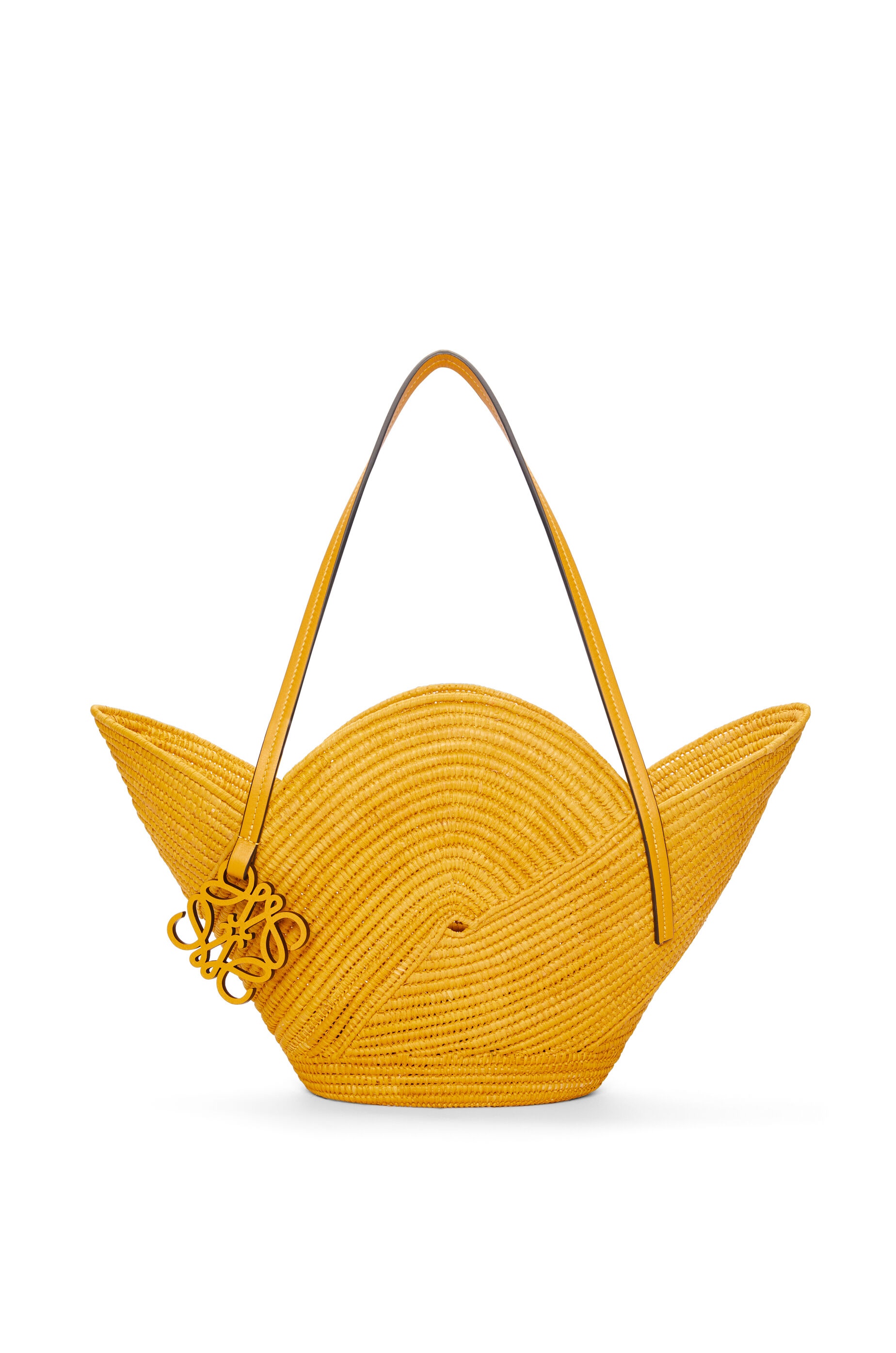 Petal basket bag in raffia and calfskin - 1