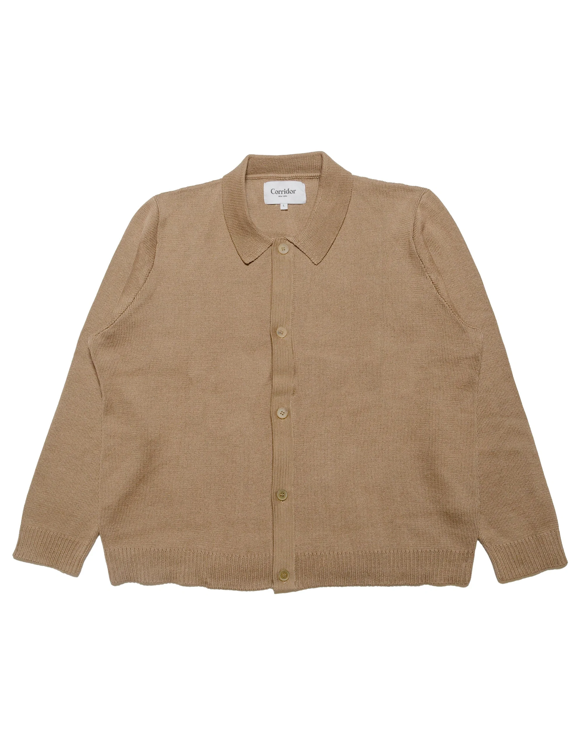 Buttondown Sweater Camel - 1