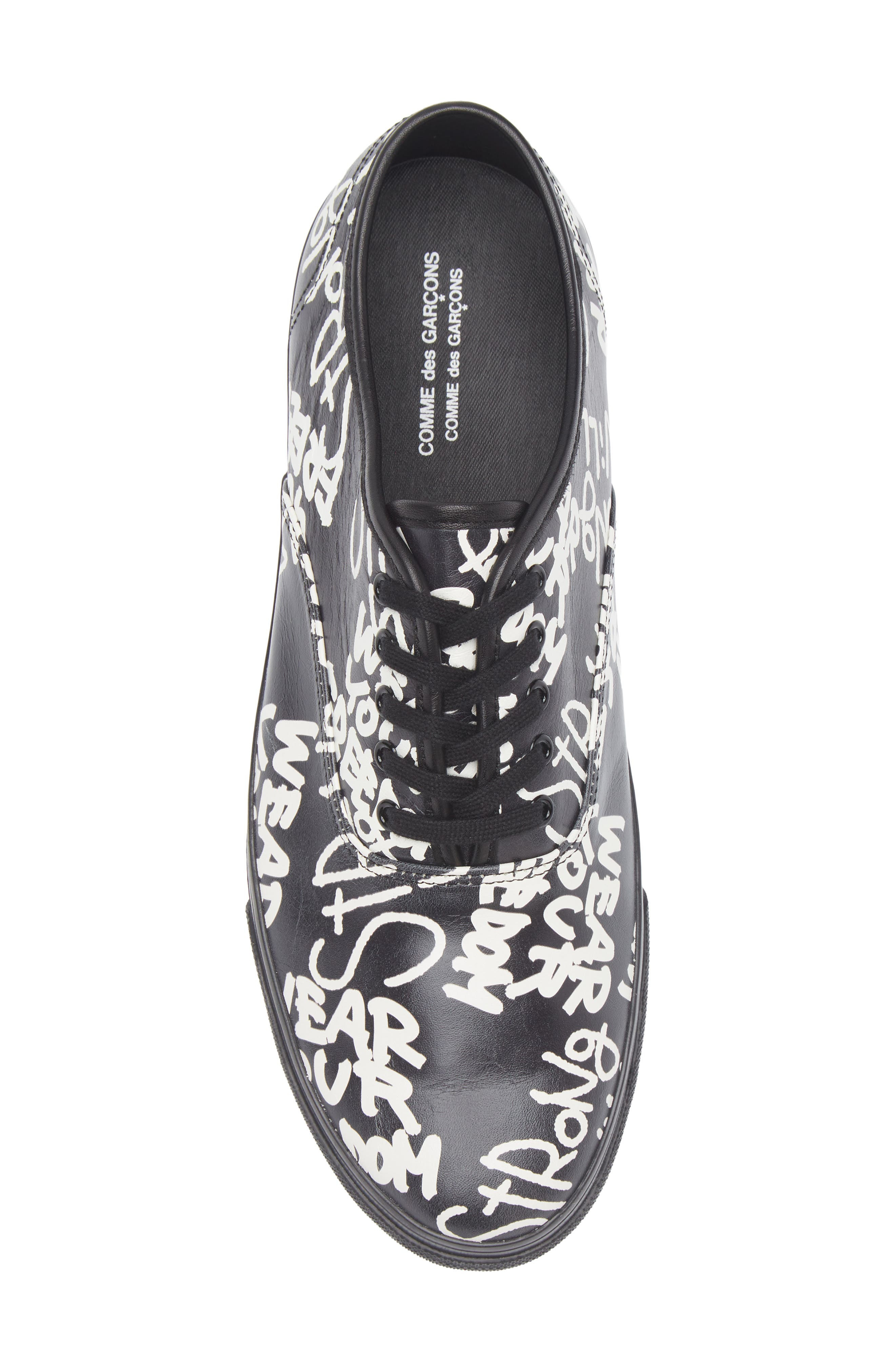Comme des Garçons Comme des Garçons Graphic Leather Sneaker in Black/White at Nordstrom - 5