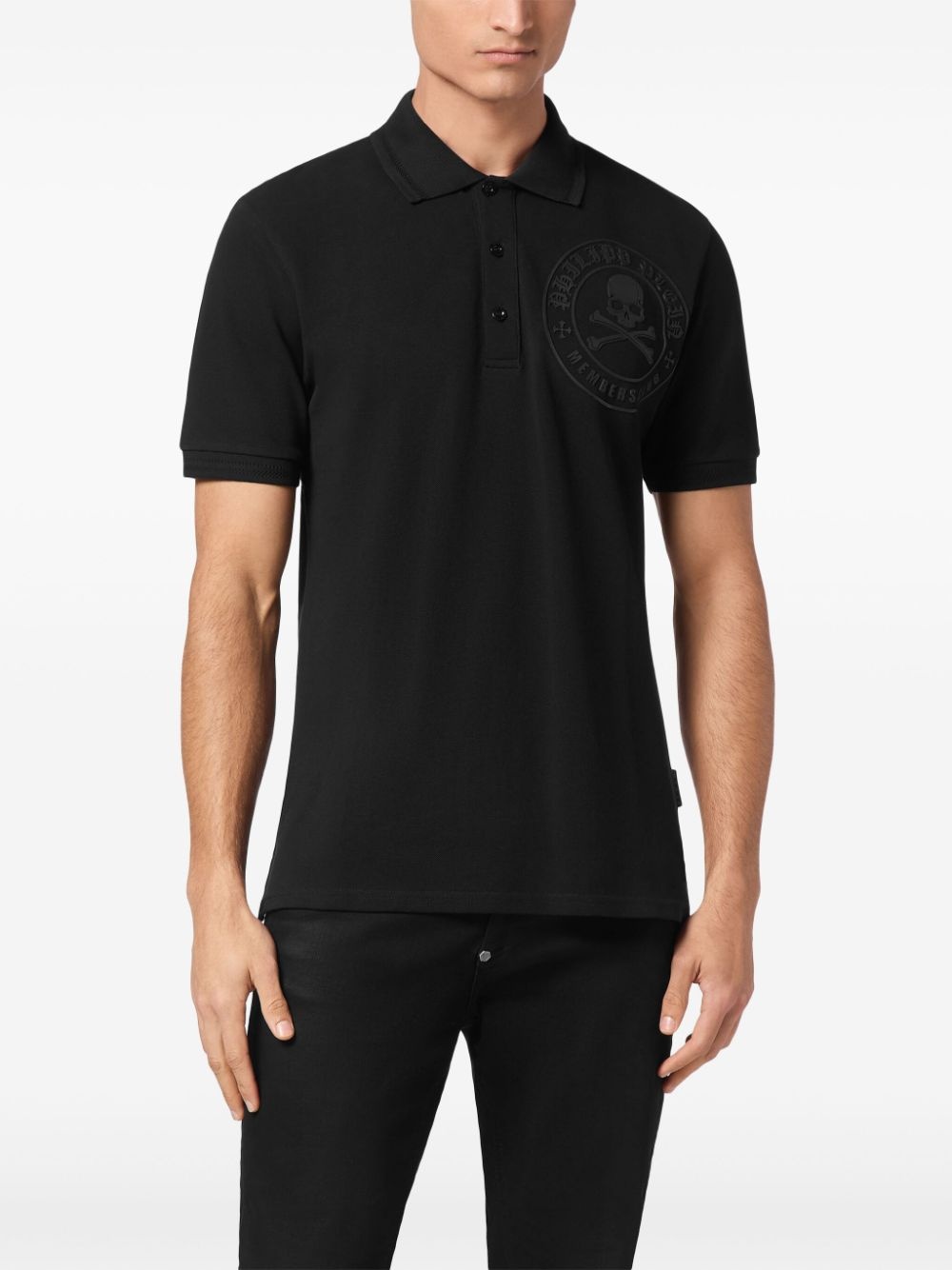 logo-embellished cotton polo shirt - 3