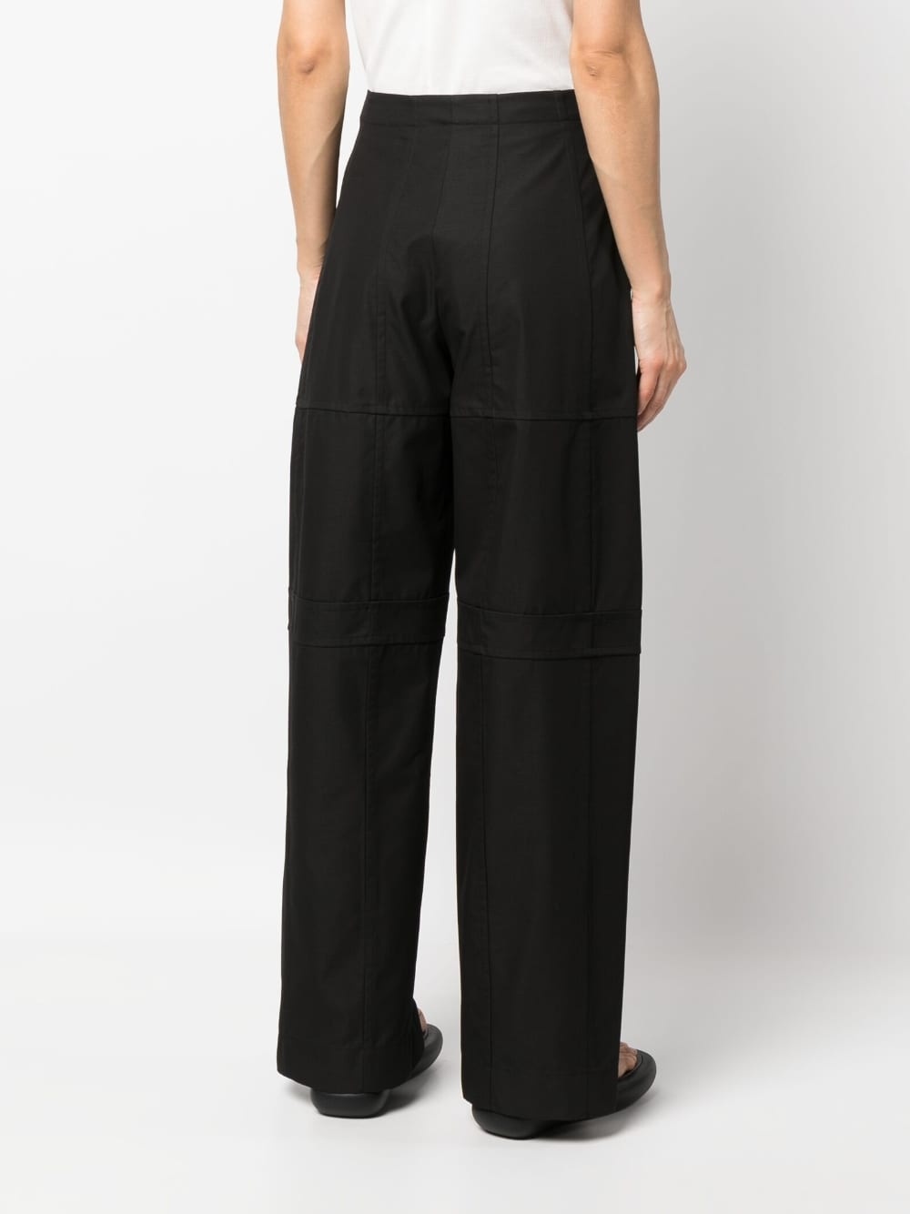 panelled straight-leg cut trousers - 4