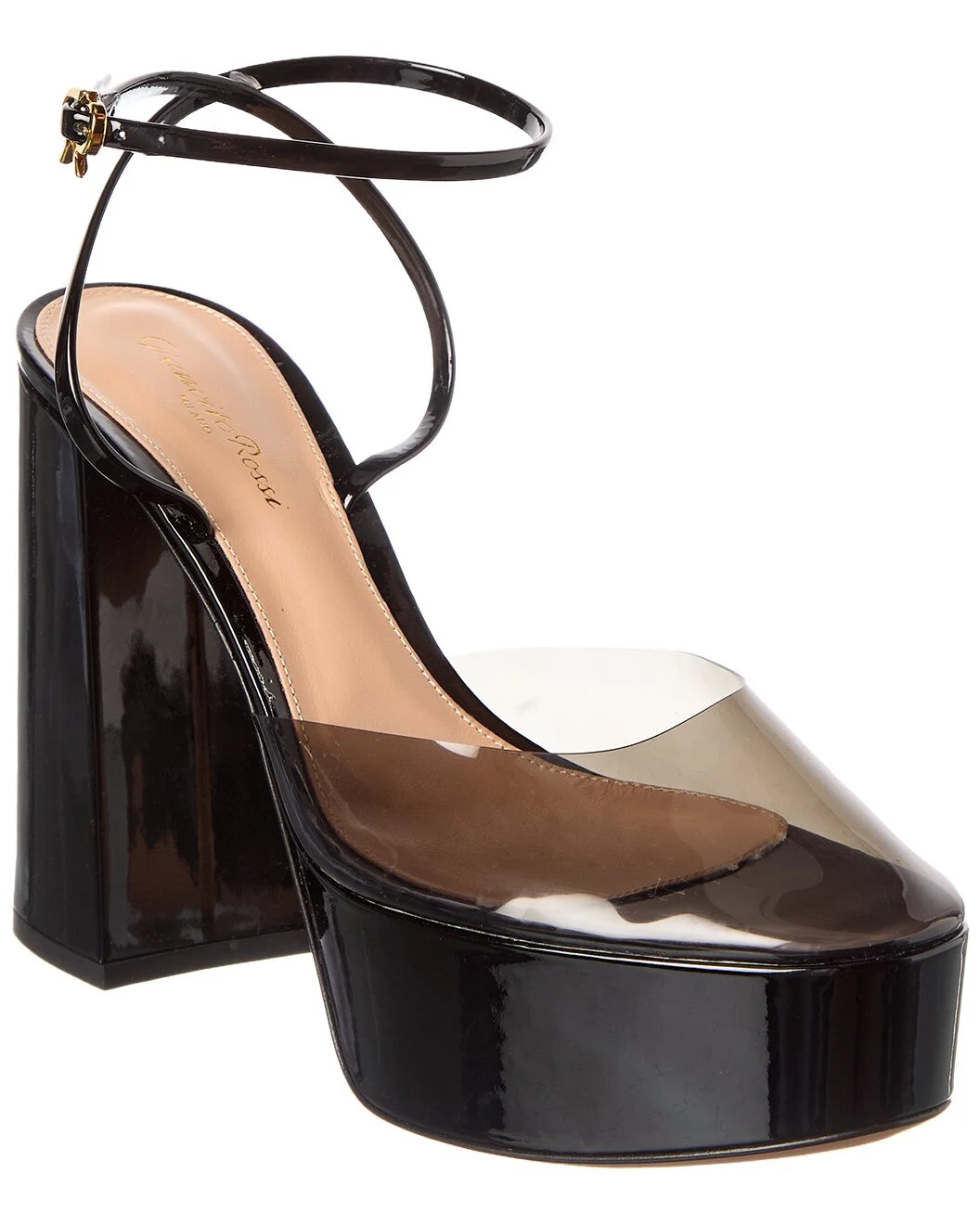 Gianvito Rossi Dua 70 Patent & Vinyl Platform Pump - 1