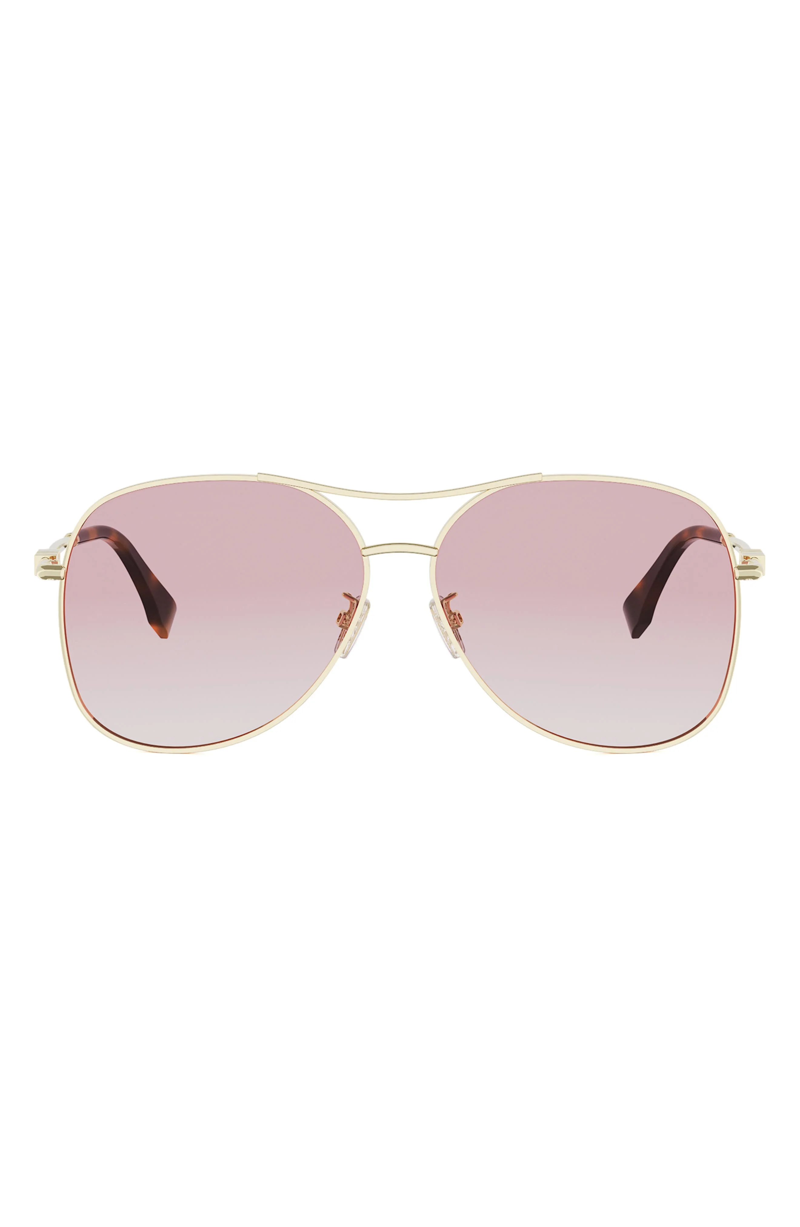 Fendi graphy 61mm Gradient Pilot Sunglasses in Shiny Endura Gold /Gradient at Nordstrom - 1