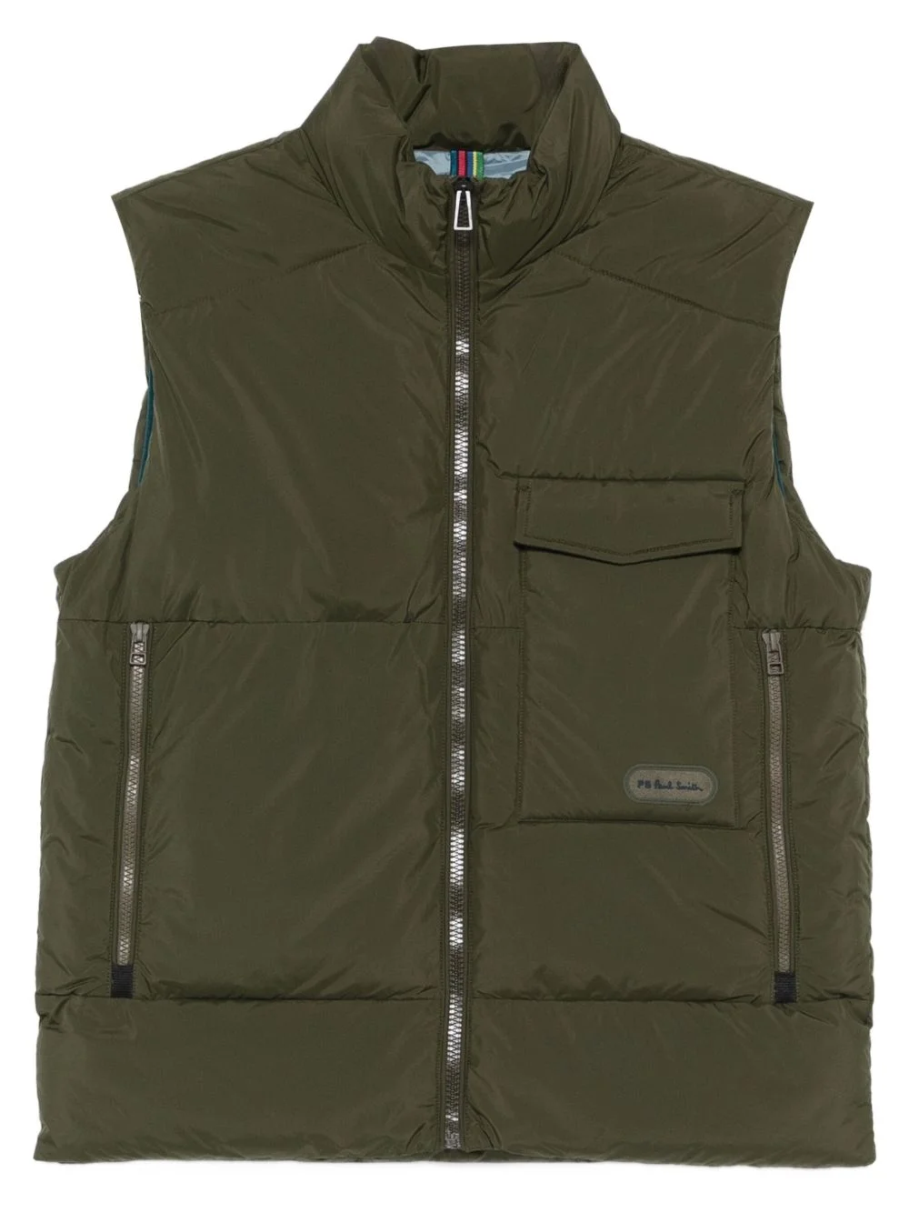 quilted zip-front gilet - 1