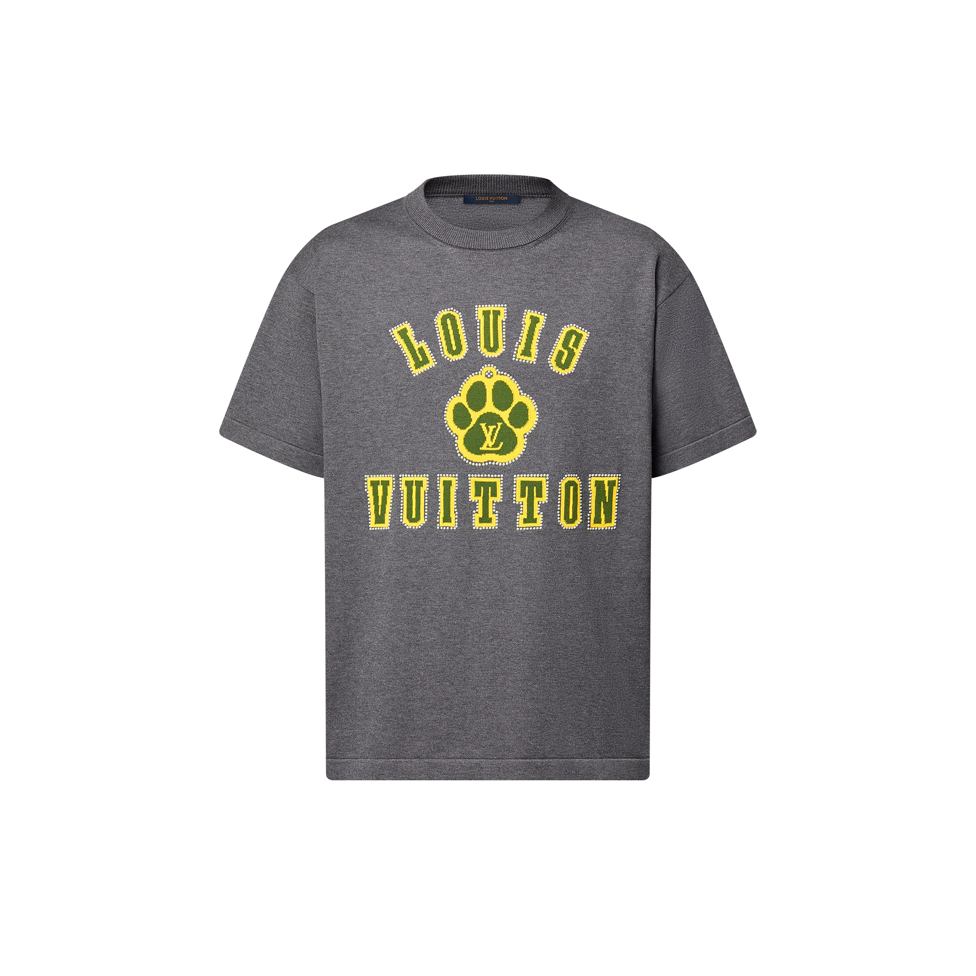 Embellished Short-Sleeved Cotton Crewneck - 1