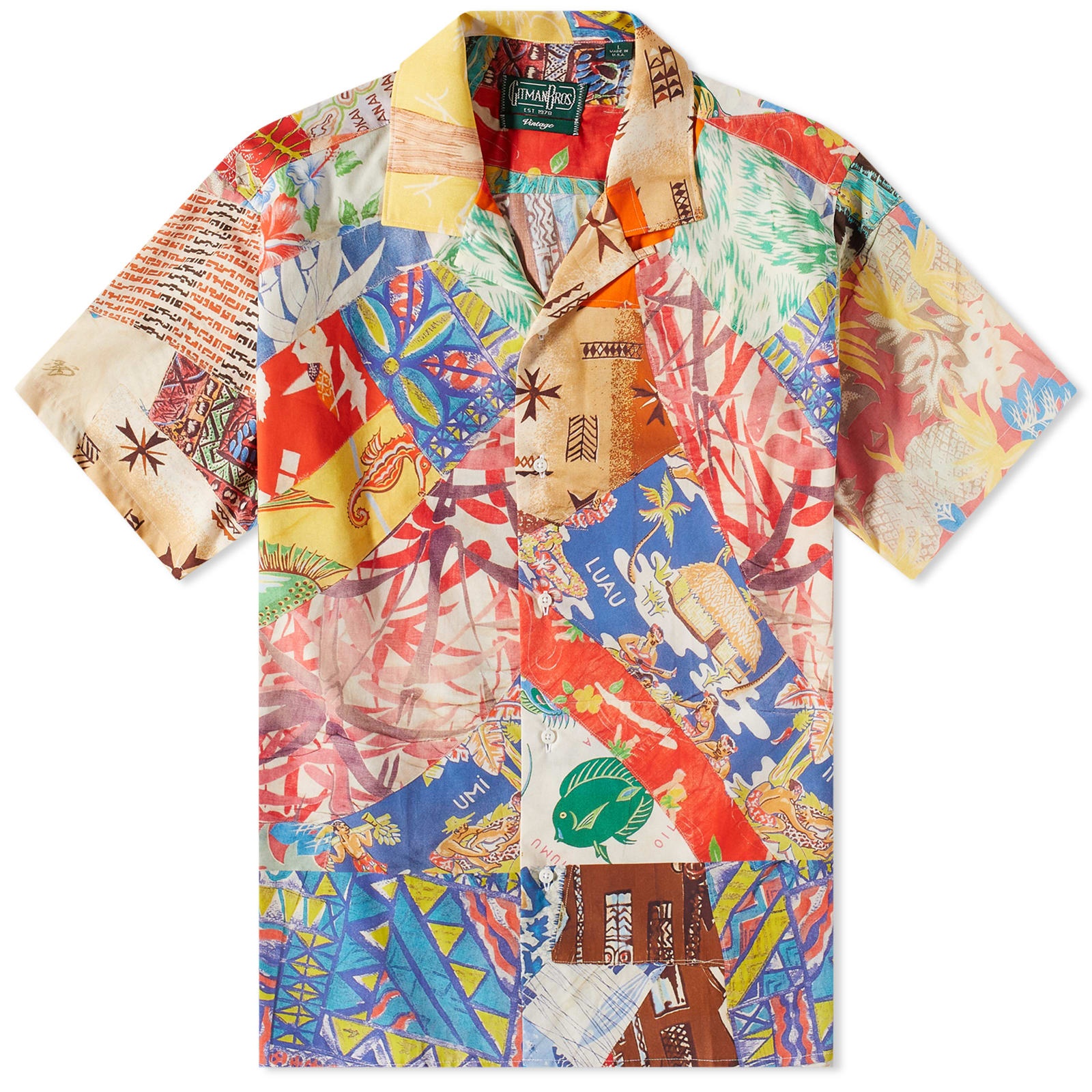 Gitman Vintage Aloha Quilt Print Camp Collar Shirt - 1
