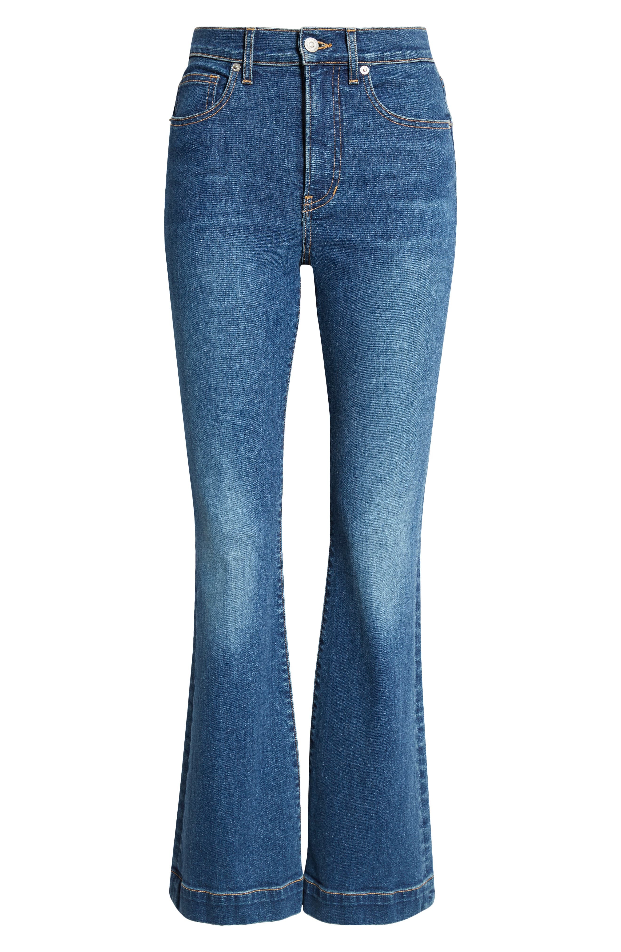 Veronica Beard Carson Ankle Flare Jeans in Bright Blue at Nordstrom - 6