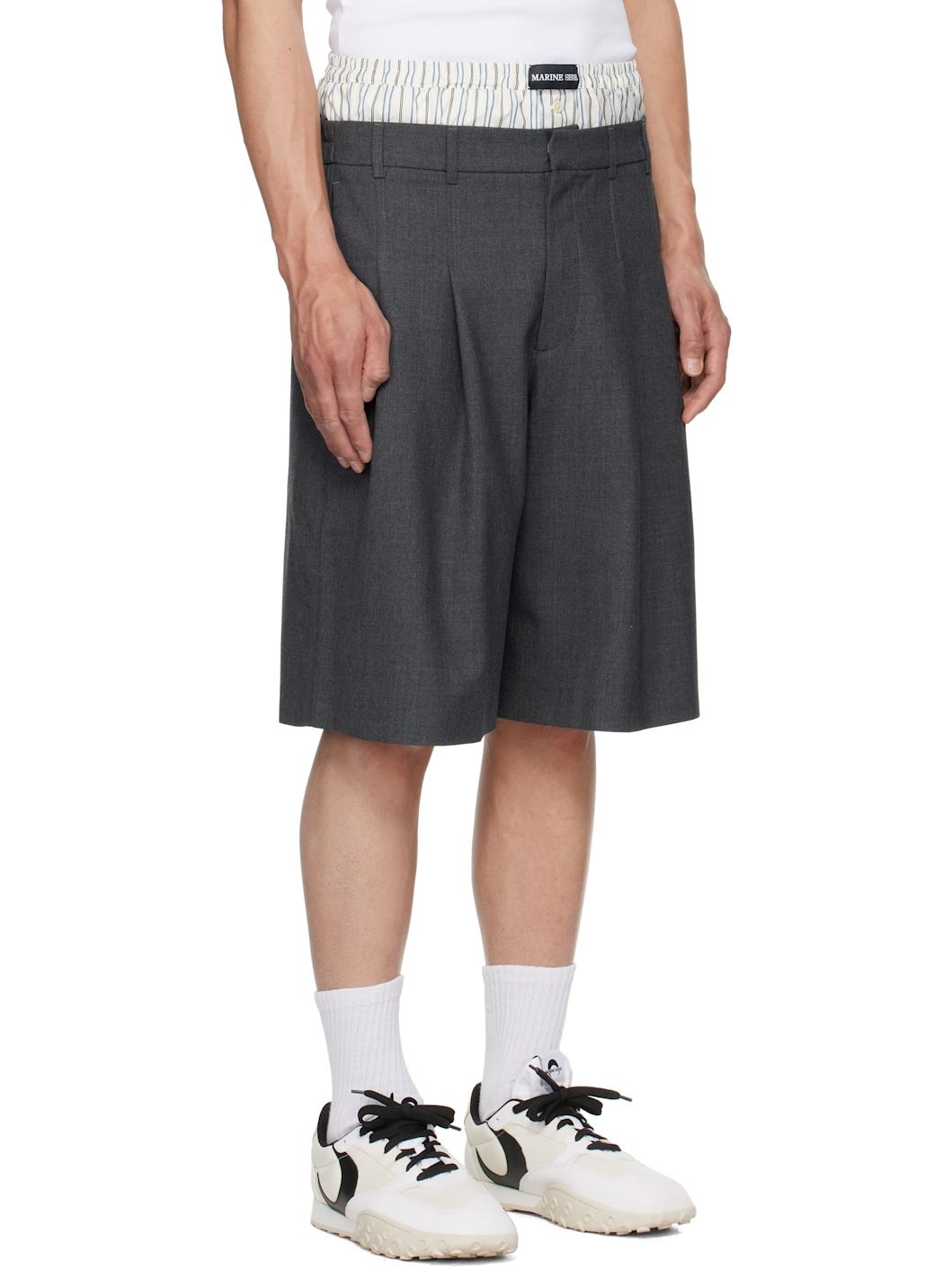Gray Regenerated Tailoring Shorts - 2