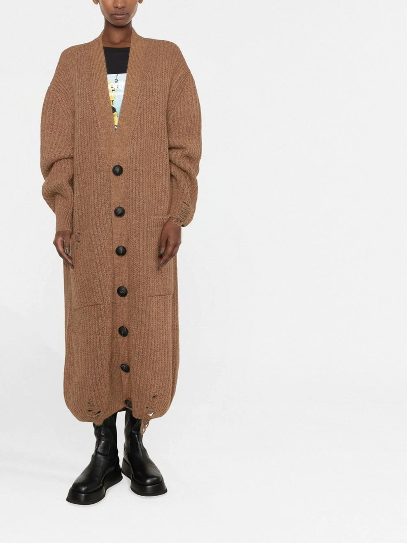DSQUARED2 extra-long distressed knitted cardigan outlook