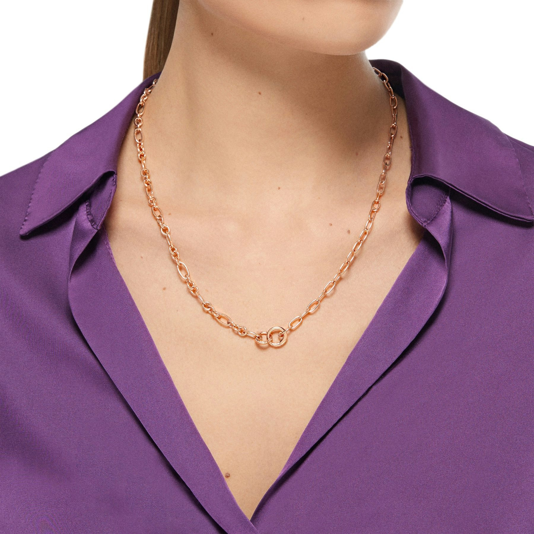 SILVER PLATED OPENABLE LINK NECKLACE - 4