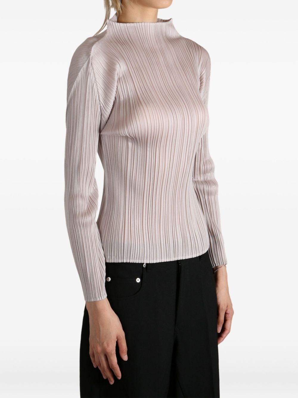 Basics pleated high-neck top - 3