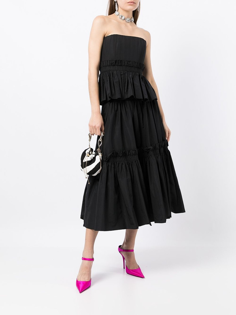 ALEX PERRY Strapless Peplum silk bustier outlook