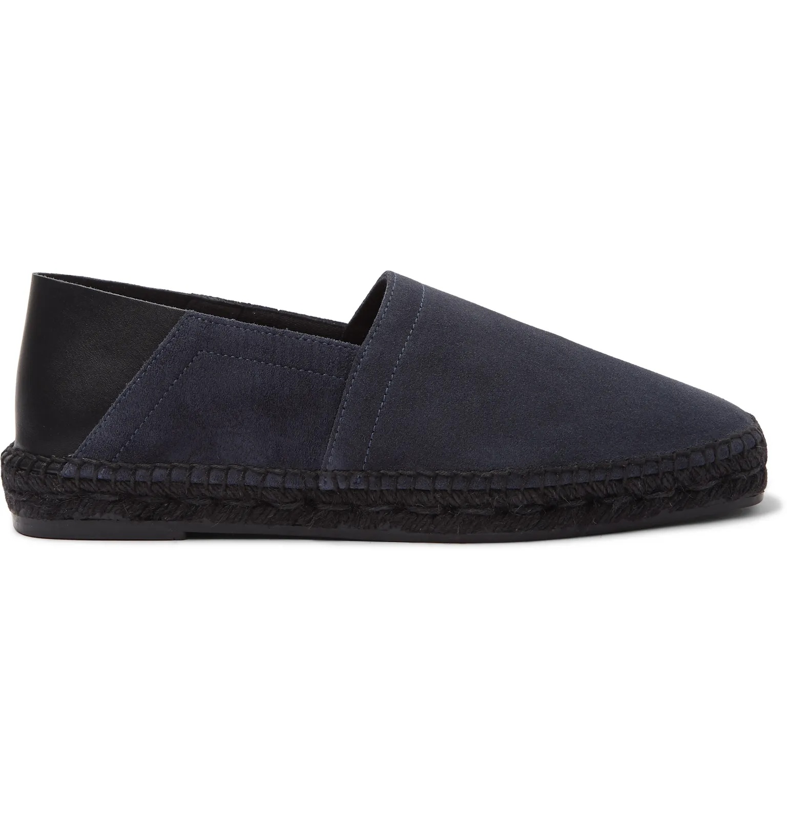 Barnes Collapsible-Heel Suede and Leather Espadrilles - 1