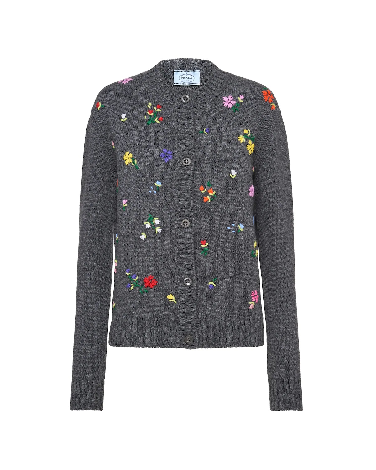 Embroidered wool and cashmere cardigan - 1