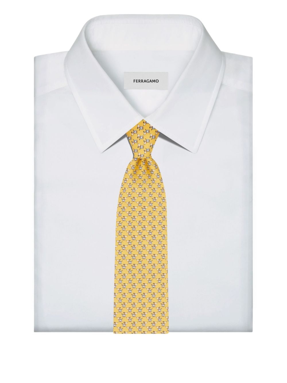 patterned silk tie - 4