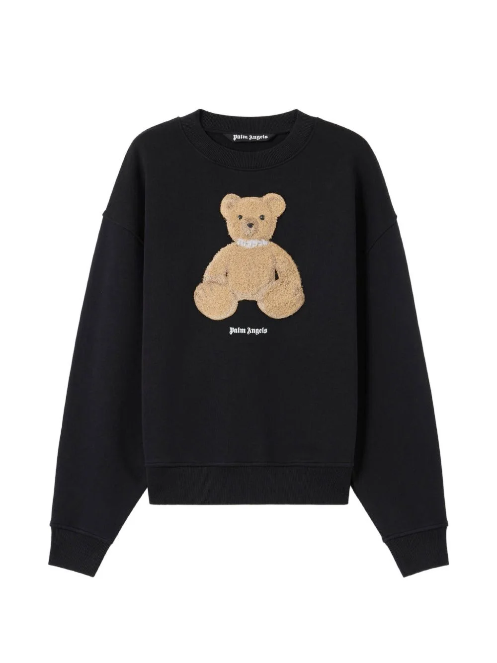 textured bear graphic sweatshirt - 1