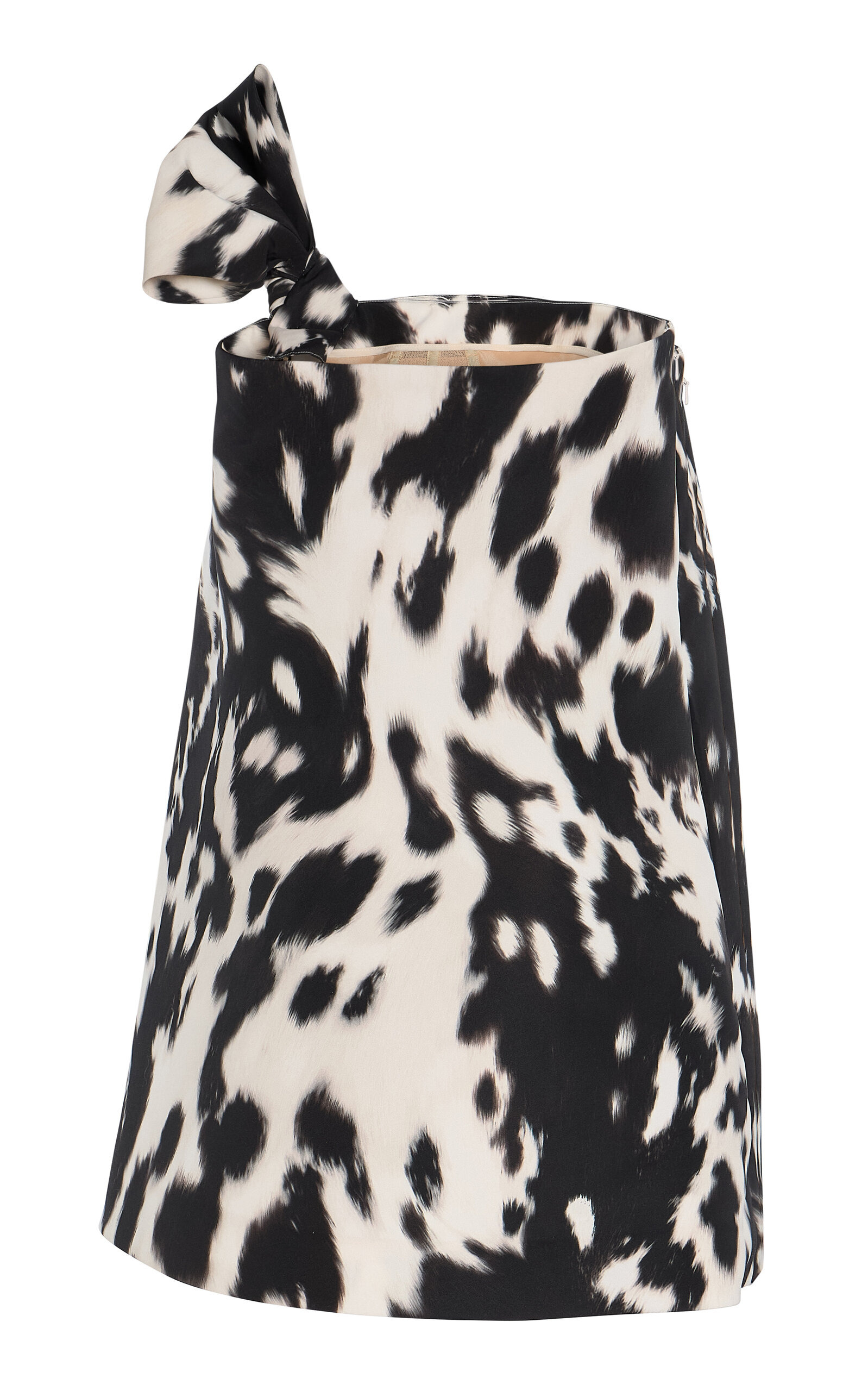 Asymmetric Crepe Mini Dress black/white - 7