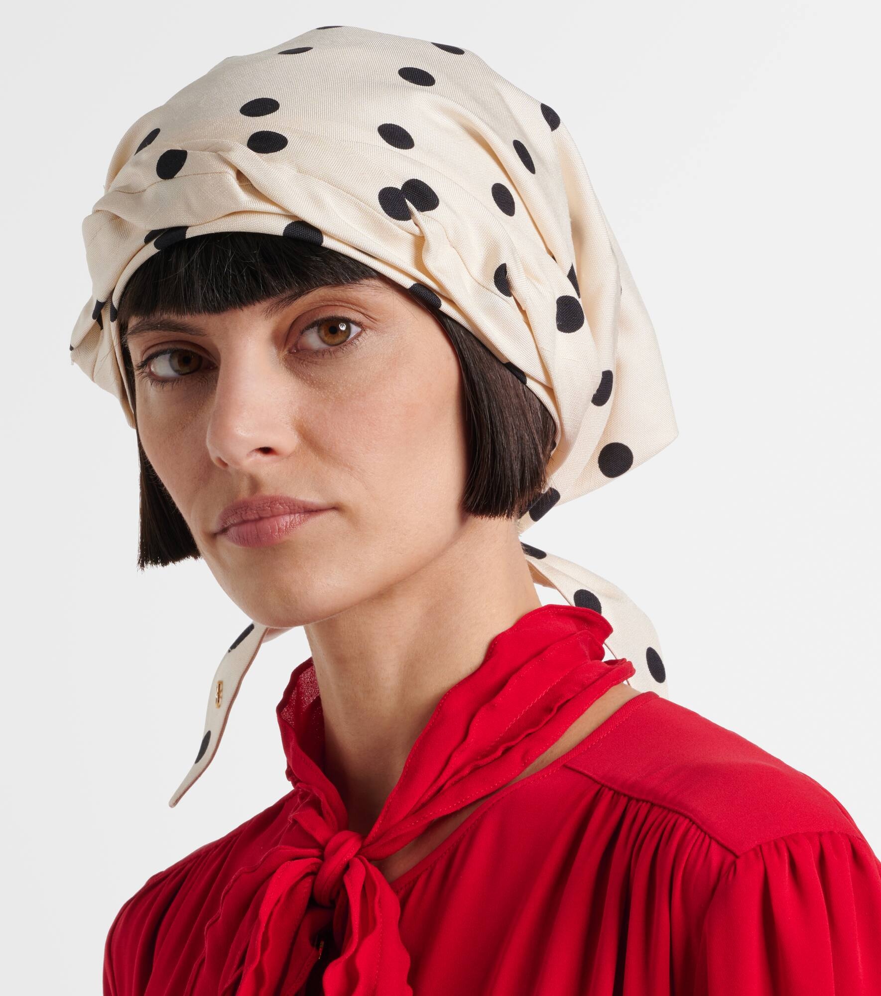 Polka-dot silk head wrap - 5