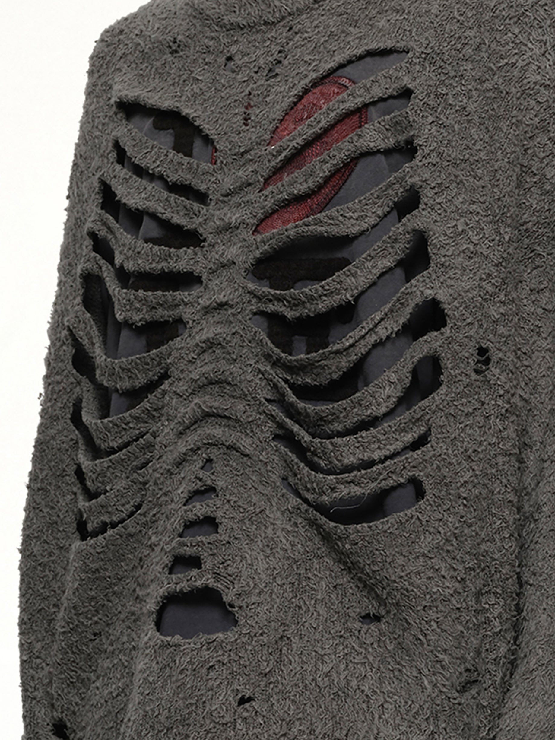 Ribcage Knit Pullover in Grey - 6