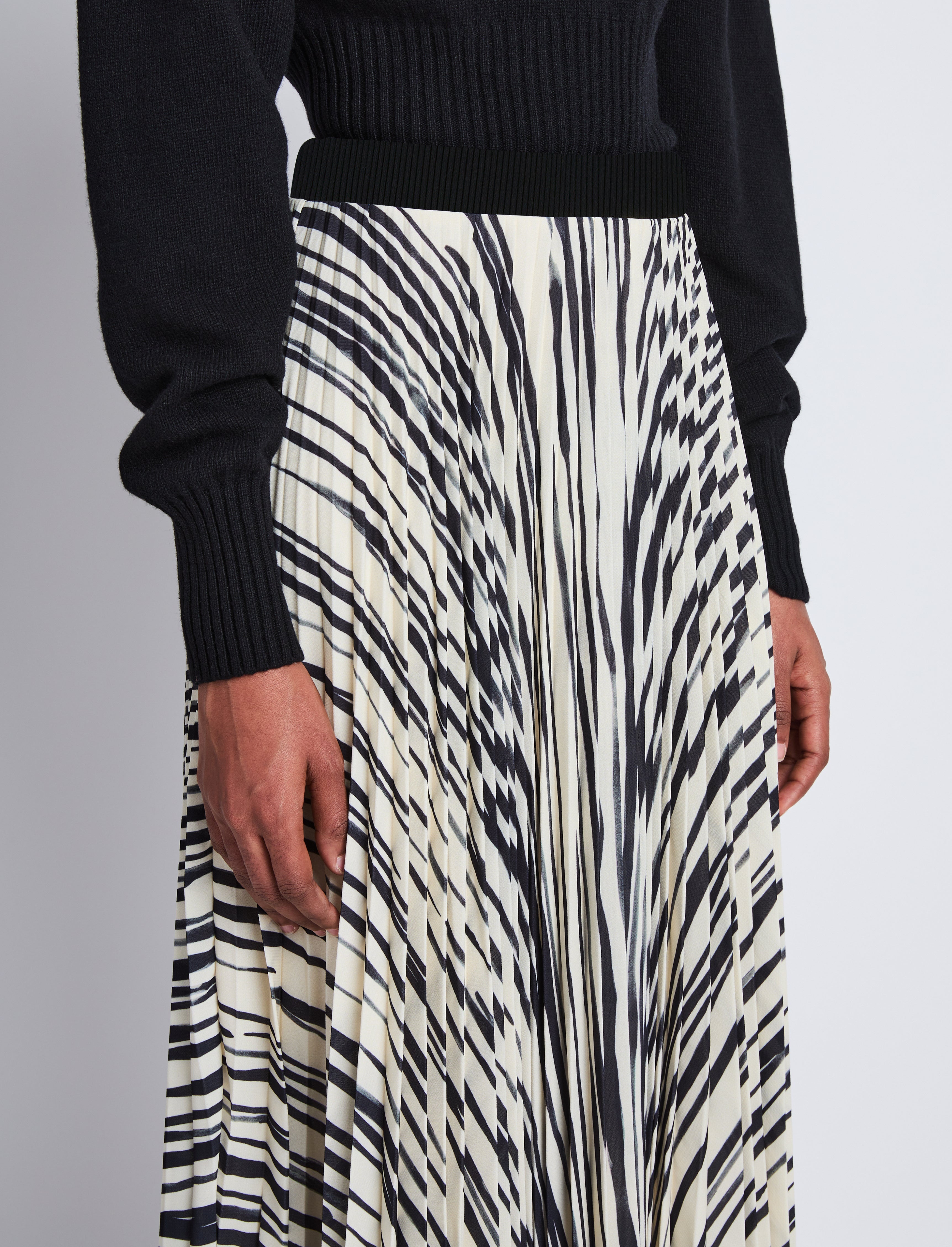 Korine Skirt in Printed Sheer Pleated Chiffon - 5