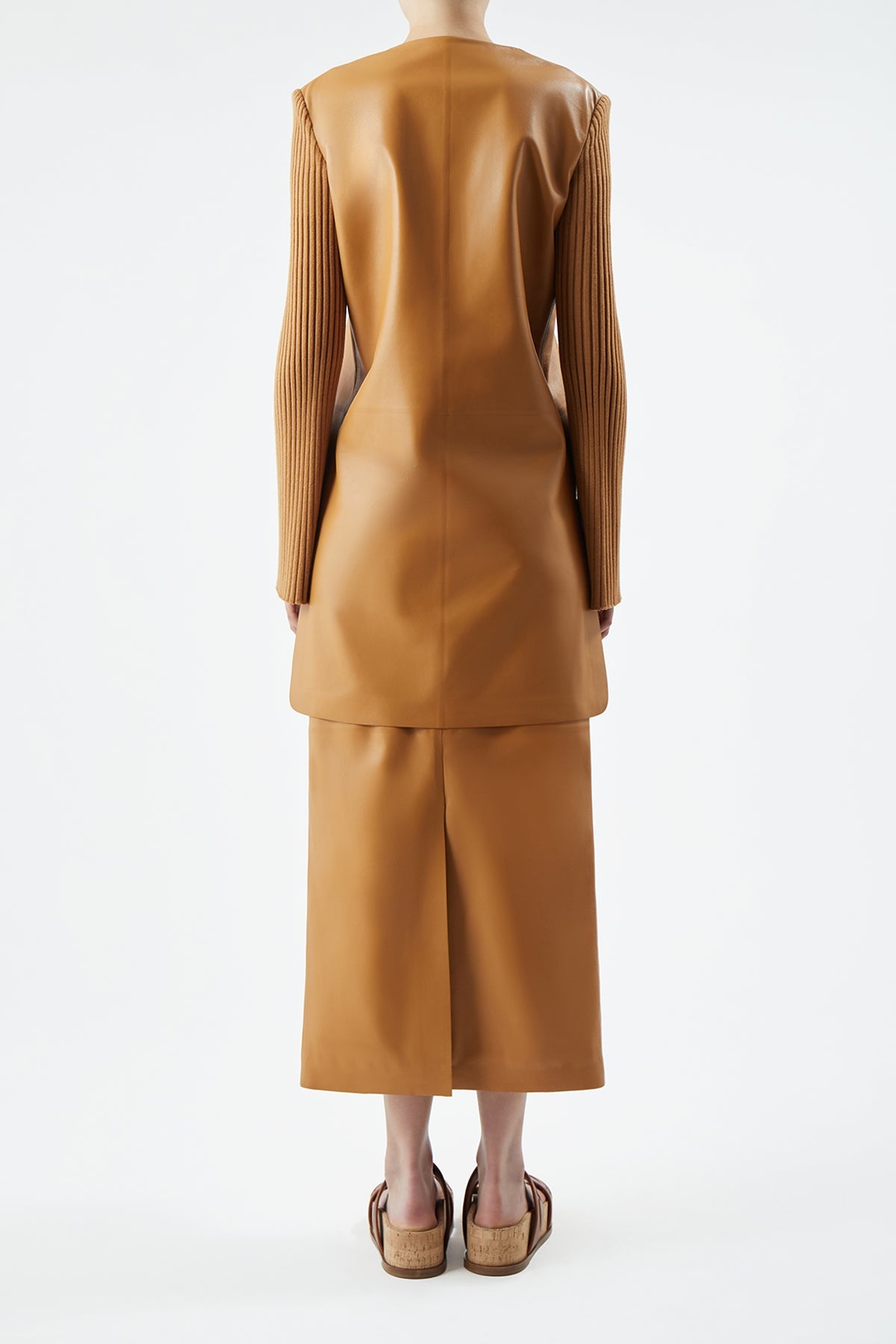 Beko Dress in Cashew Leather - 4