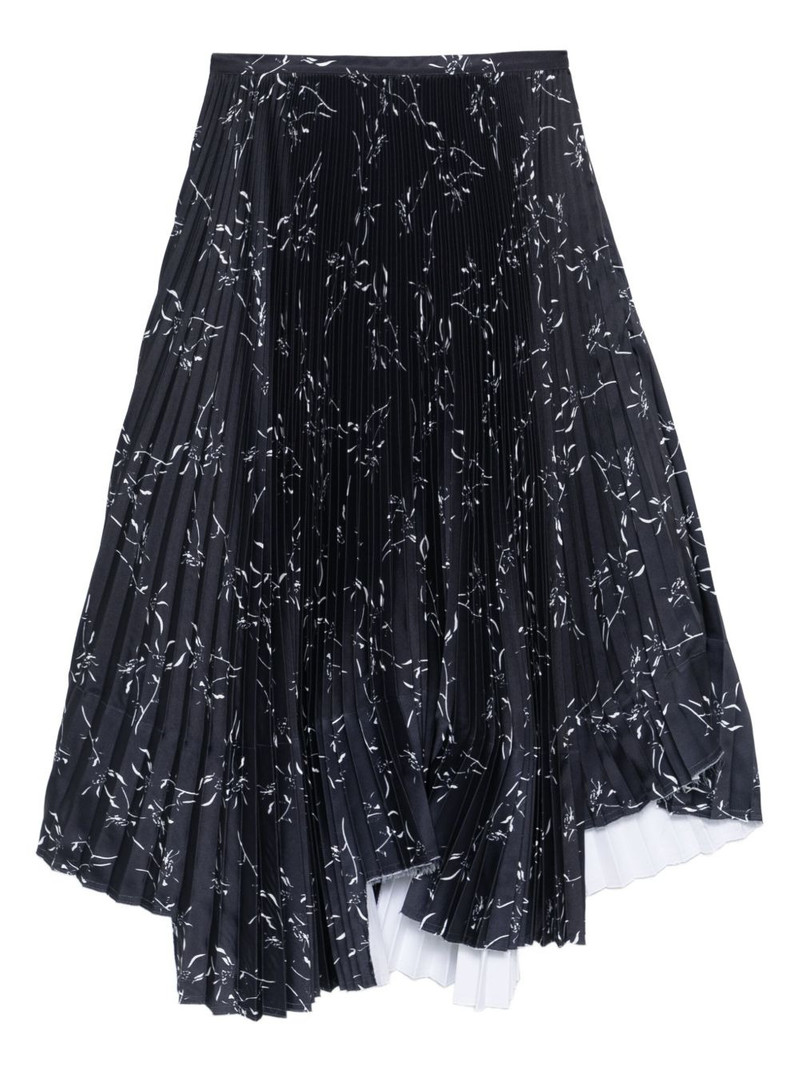 Plan C pleated printed skirt outlook