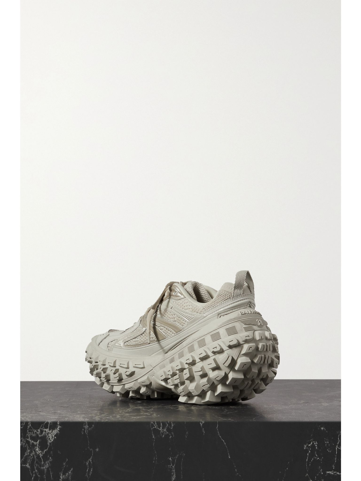 Bouncer mesh and rubber platform sneakers Beige - 3