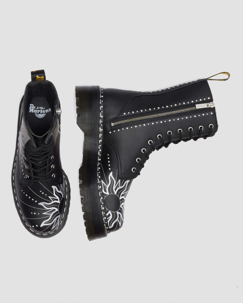 Dr. Martens JADON HI SOLAR FLARE Reclaimed Leather Platform Boots outlook