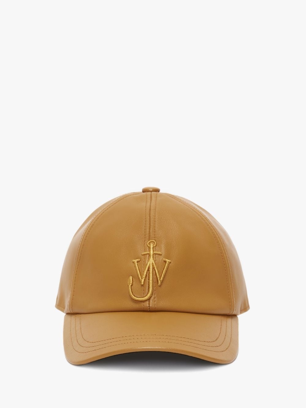 LEATHER BASEBALL CAP WITH ANCHOR LOGO - 1