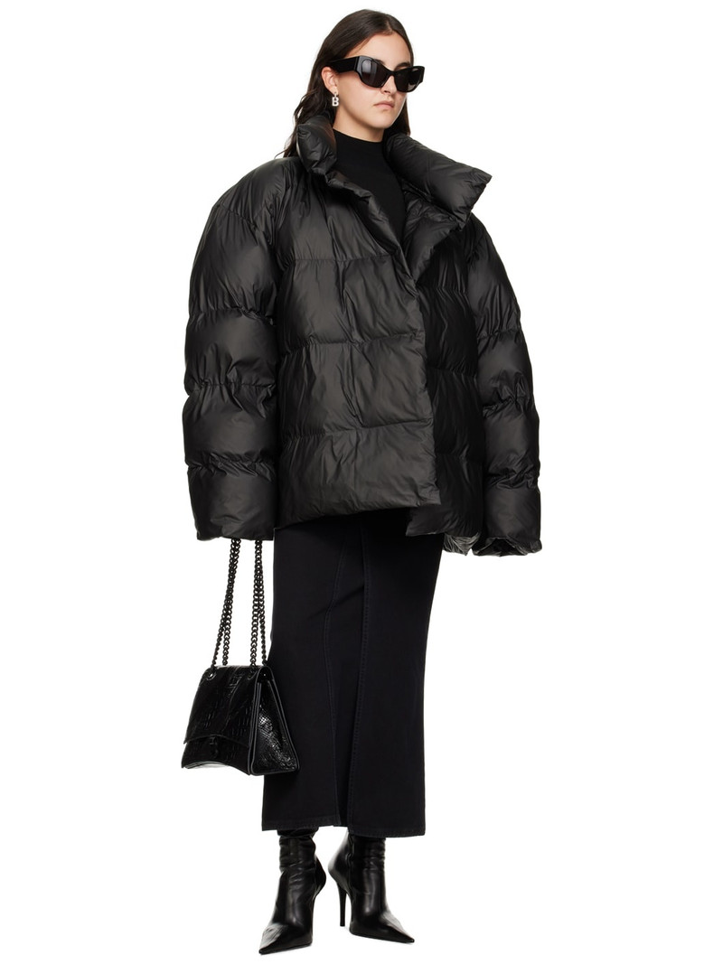 BALENCIAGA Black Vented Denim Maxi Skirt outlook