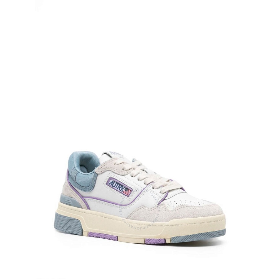 Autry Ladies Blue Low Top Leather Trainer Sneakers - 2