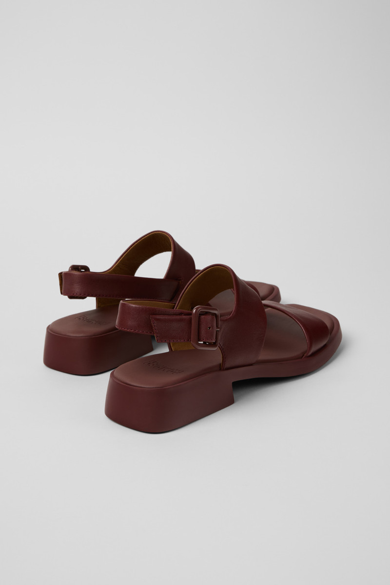 CAMPERLAB Burgundy Leather Sandals for Women. outlook