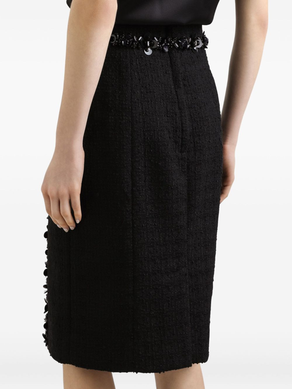 bead-embellished pencil skirt - 4