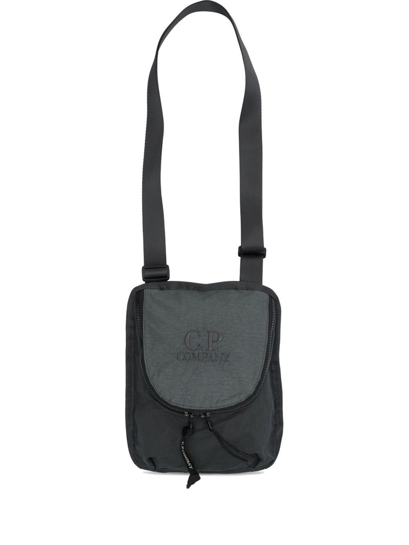 logo embroidered messenger bag 1