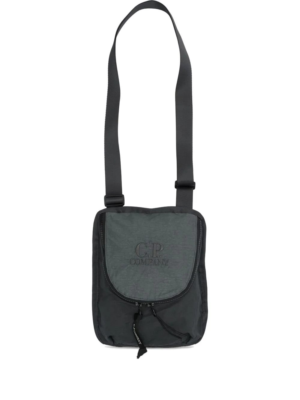 logo embroidered messenger bag - 1