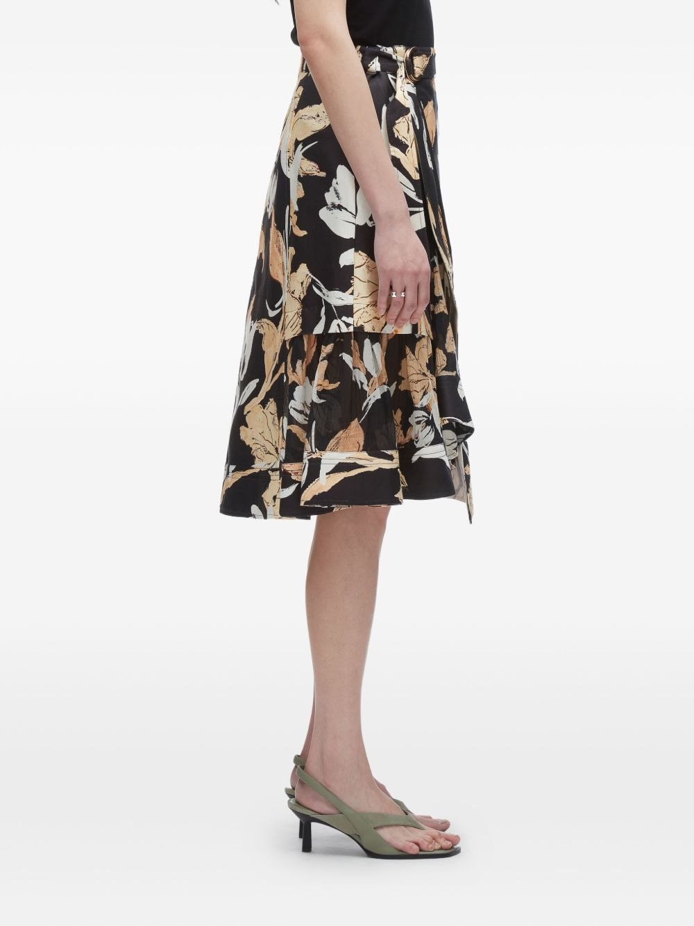 floral-print ruffled skirt - 4