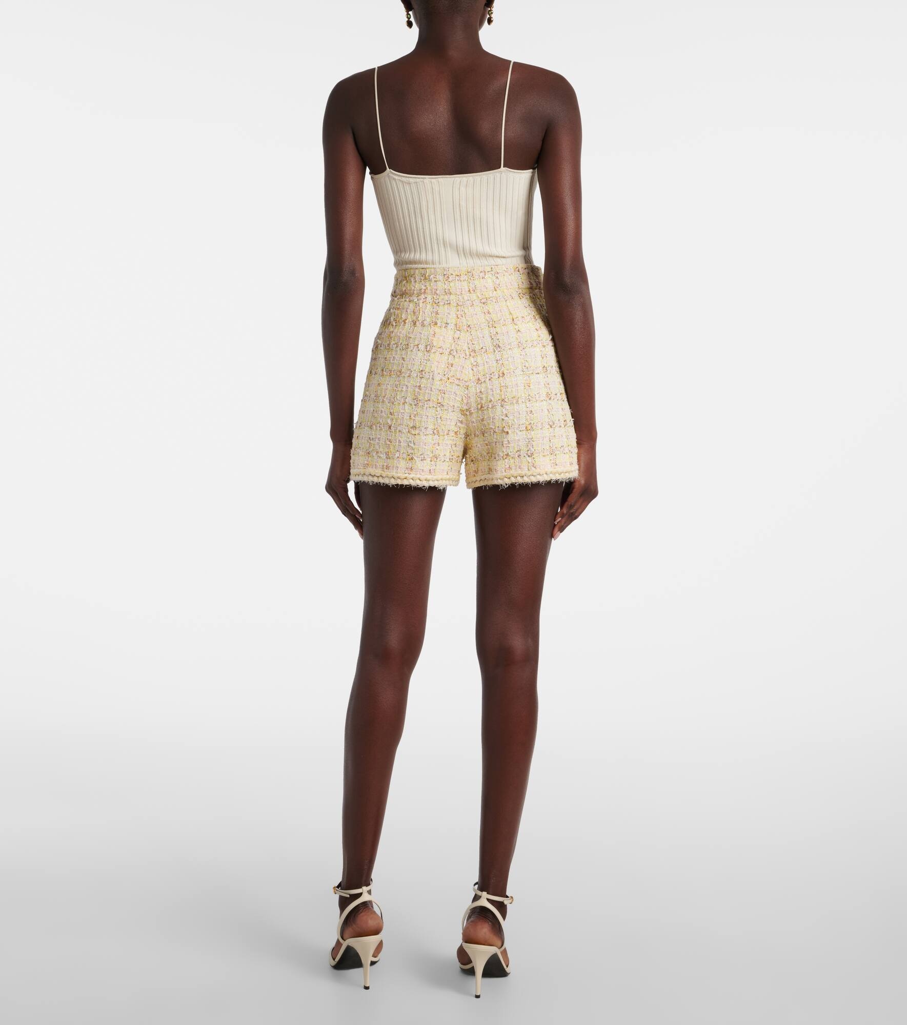 Checked cotton-blend shorts - 3