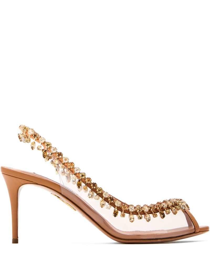 Temptation crystal-embellished slingback pumps 1