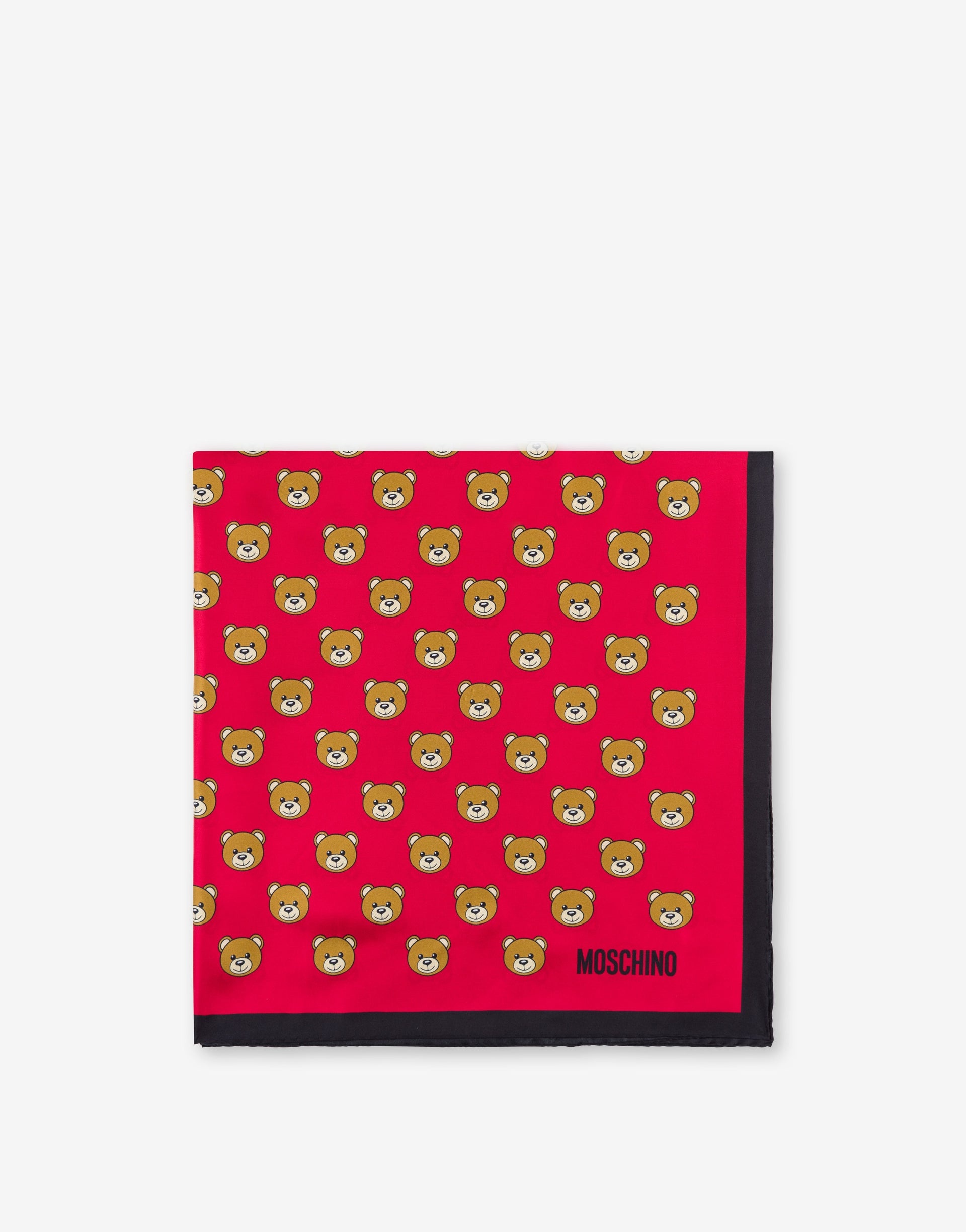 ALL-OVER TEDDY BEAR SILK SCARF - 1