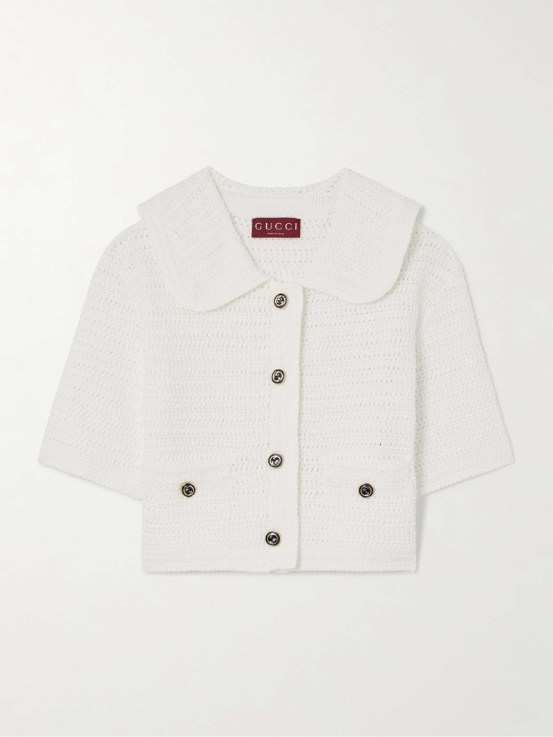 Open-knit cotton polo shirt 1