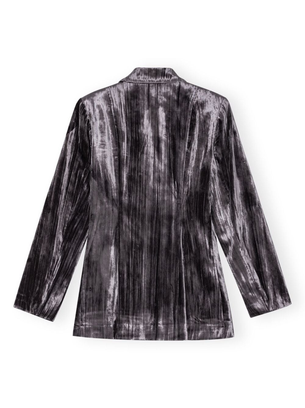 striped velvet-finish blazer - 6