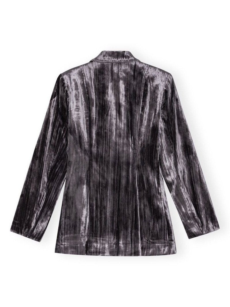 striped velvet-finish blazer 6