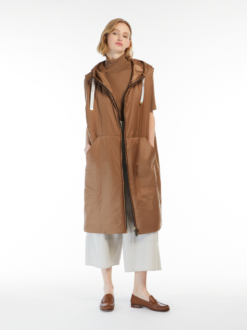 Max Mara GREENGIL Water-repellent canvas midi gilet outlook